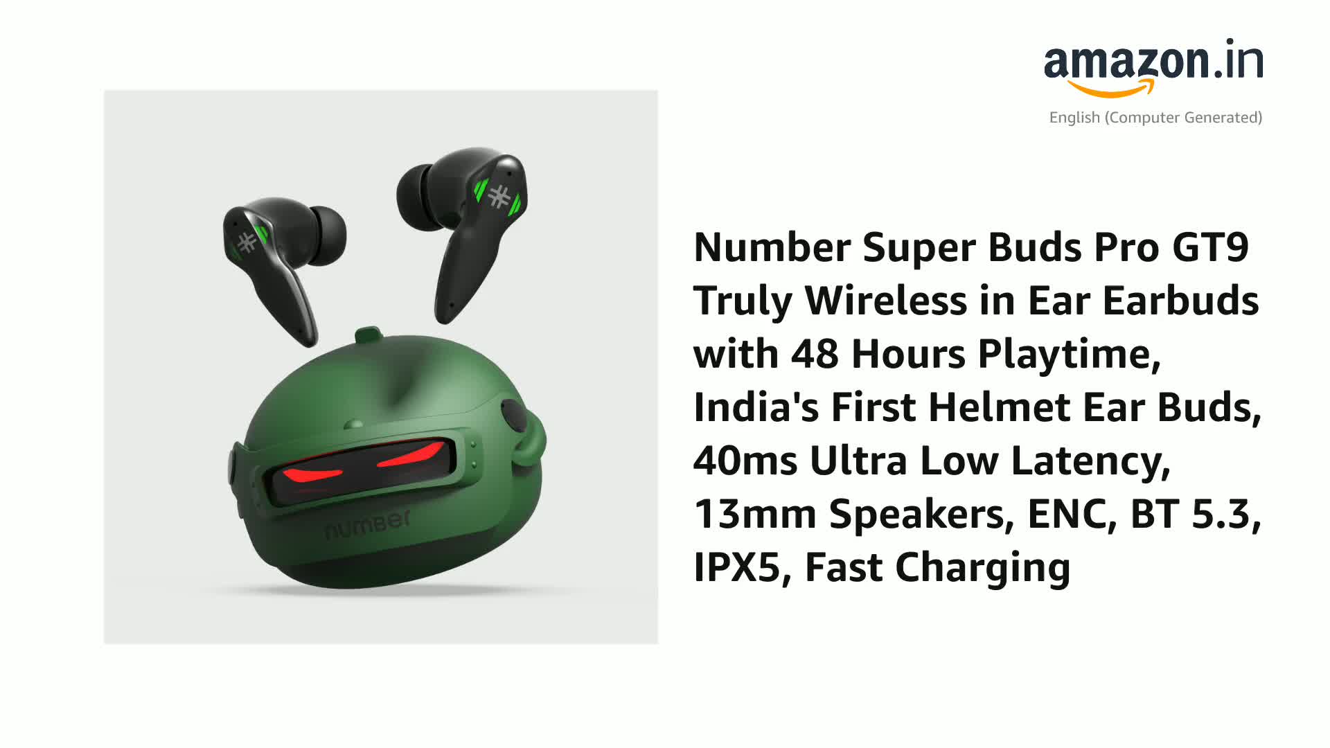 Number Super Buds Pro GT9 Truly Wireless in Ear Earbuds with 48